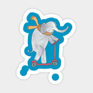 Elephant on a scooter Sticker